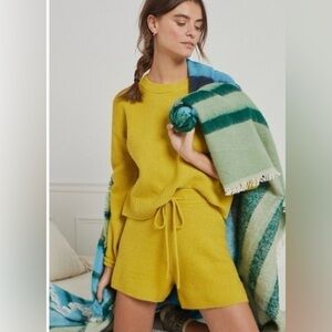 Anthropologie Saturday Sunday Brenna Cozy Lounge Waffle Knit shorts